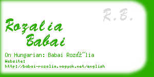 rozalia babai business card